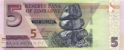 Zimbabwe - 5  Dollars (#102a_UNC)