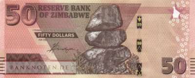 Zimbabwe - 50  Dollars - Ersatzbanknote (#105aR_UNC)