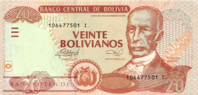 Bolivien - 20  Bolivianos (#239A_UNC)