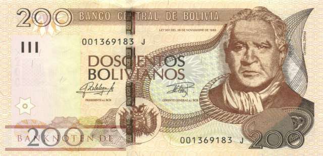 Bolivien - 200  Bolivianos (#247_UNC)