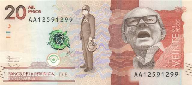 Kolumbien - 20.000  Pesos (#461a_UNC)