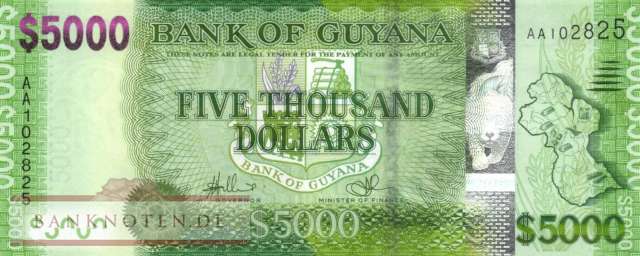 Guyana - 5.000  Dollars (#040a_UNC)