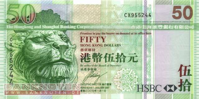 Hong Kong - 50  Dollars (#208d_UNC)