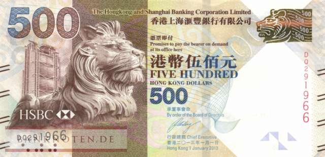 Hong Kong - 500  Dollars (#215c_UNC)