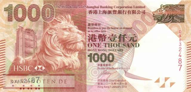 Hong Kong - 1.000  Dollars (#216c_UNC)