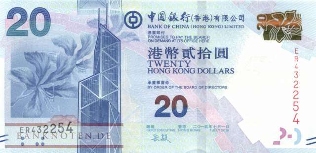 Hong Kong - 20  Dollars (#341e_UNC)