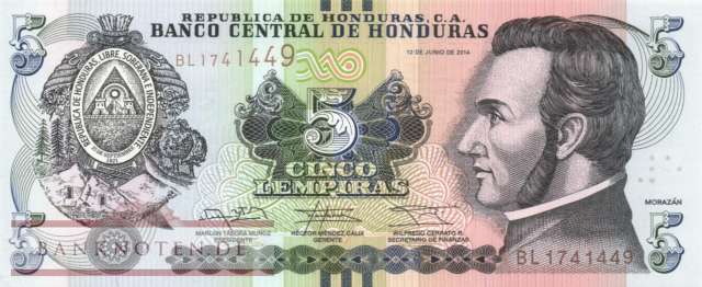 Honduras - 5  Lempiras (#098b_UNC)