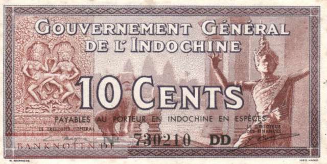 Indochina - 10  Cents (#085d_XF)