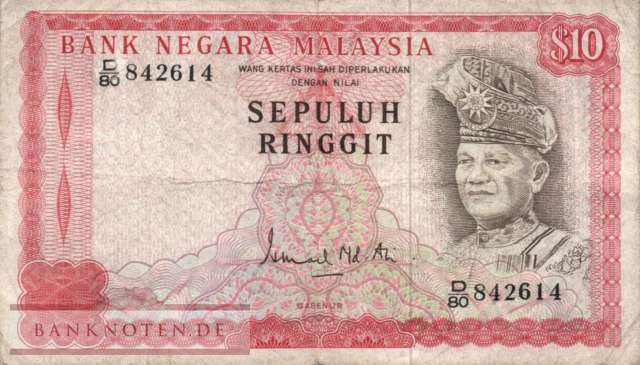 Malaysia - 10  Ringgit (#015_F)