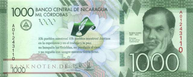 Nicaragua - 1.000  Cordobas - Gedenkbanknote (#216_UNC)