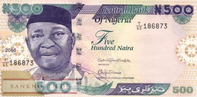Nigeria - 500  Naira (#030o_UNC)