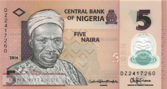 Nigeria - 5  Naira - Ersatzbanknote (#038eR_UNC)
