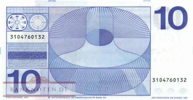 Netherlands - 10 Gulden (#091b_UNC)