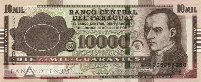 Paraguay - 10.000  Guaranies - Serie G (#224e_UNC)