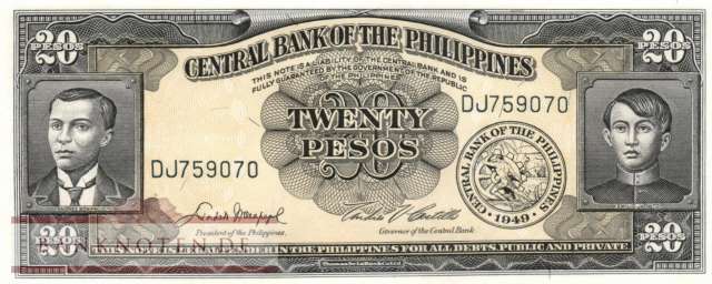 Philippinen - 20  Pesos (#137d_UNC)