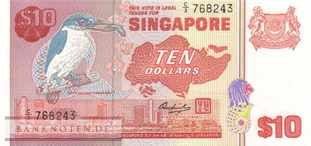 Singapur - 10  Dollars (#011b_UNC)