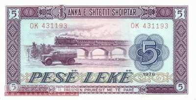 Albania - 5  Leke (#042a_UNC)