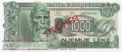 Albanien - 1.000  Leke - SPECIMEN (#058aS_UNC)