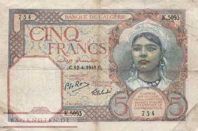 Algeria - 5  Francs (#077b_VF)
