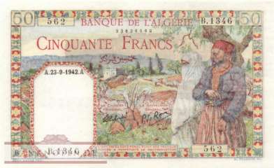 Algeria - 50  Francs (#087-42_UNC)