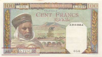 Algeria - 100  Francs (#088-45_AU)