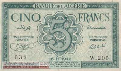 Algerien - 5  Francs (#091_F)