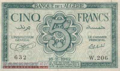 Algeria - 5  Francs (#091_F)