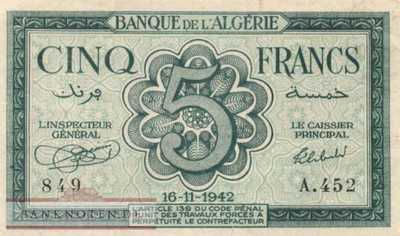 Algerien - 5  Francs (#091_VF)