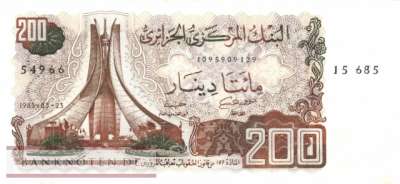 Algerien - 200  Dinars (#135a-U1_AU)