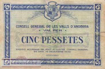 Andorra - 5  Pessetas (#003_VG)