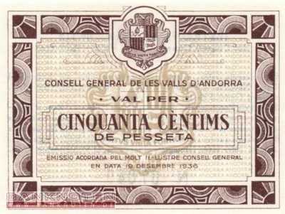 Andorra - 50  Centimes (#005_UNC)