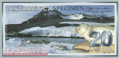 Antarctica - 20  Dollars - SPECIMEN (#011S_UNC)