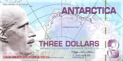 Antarctica - 3  Dollars - private issue (#016a_UNC)