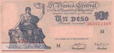 Argentina - 1  Peso (#257-M_AU)