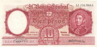Argentina - 10  Pesos (#270a-U1_AU)