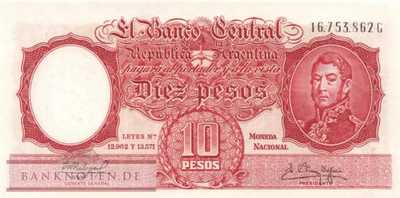 Argentinien - 10  Pesos (#270c_UNC)