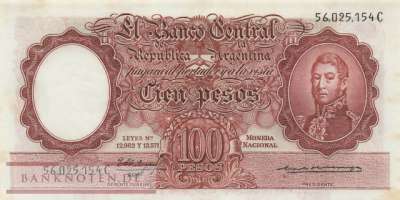 Argentinien - 100  Pesos (#272-6_XF)