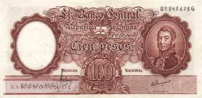 Argentinien - 100  Pesos (#277-2-G_VF)