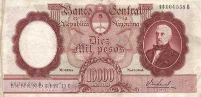 Argentinien - 10.000  Pesos (#281b_F)