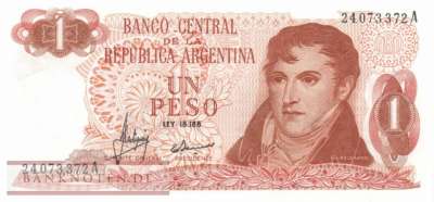 Argentina - 1  Peso (#287-1-A_UNC)