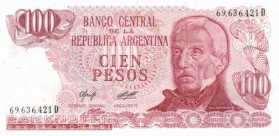Argentinien - 100  Pesos (#302b-2-D_UNC)