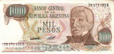 Argentinien - 1.000  Pesos (#304c-G_AU)