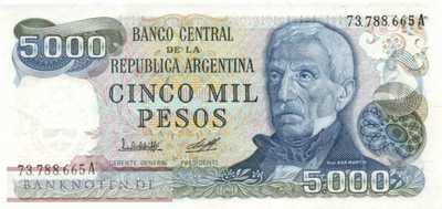 Argentina - 5.000  Pesos (#305a-U2_UNC)