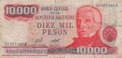 Argentinien - 10.000  Pesos (#306a-1_VG)