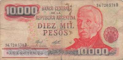 Argentina - 10.000  Pesos (#306a-2-D_VG)