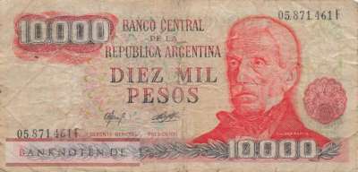 Argentinien - 10.000  Pesos (#306a-2-F_VG)