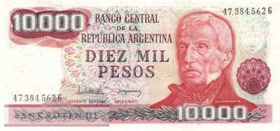 Argentinien - 10.000  Pesos (#306b-G_UNC)