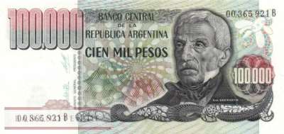 Argentina - 100.000  Pesos (#308a-B_UNC)