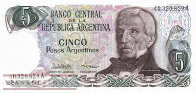 Argentinien - 5  Pesos Argentinos (#312a-2_UNC)