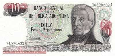 Argentinien - 10  Pesos Argentinos (#313a-2-A_UNC)
